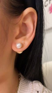 18K Gold Ball Pearl Studs