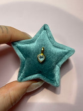 Load image into Gallery viewer, Muted Aquamarine Bezel Mini Heart Pendant
