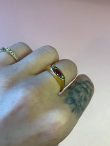 Ruby Double Diamond Knife Edge Ring