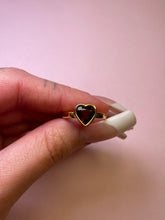 Load image into Gallery viewer, Deep Red Garnet Heart Bezel Ring
