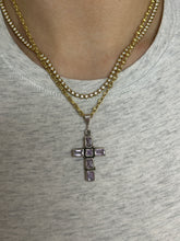 Load image into Gallery viewer, Chunky Amethyst Cross Pendant
