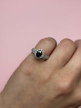 Load image into Gallery viewer, Blue Sapphire &amp; Diamond Pinky Ring
