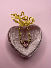 Load image into Gallery viewer, Baby Pink Tourmaline Heart Bezel Rope Necklace
