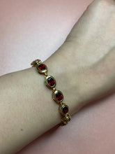 Load image into Gallery viewer, Oval Bezel Garnet Station Bracelet
