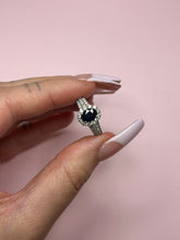 Load image into Gallery viewer, Blue Sapphire &amp; Diamond Pinky Ring

