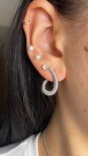 Load image into Gallery viewer, White Gold Diamond Twist Hoops
