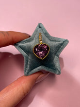 Load image into Gallery viewer, Jumbo Amethyst &amp; Diamond Heart Bezel Pendant
