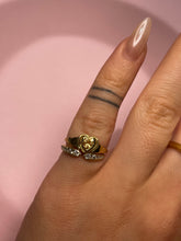 Load image into Gallery viewer, Bright Yellow Tourmaline Bezel Heart Mini Signet Ring
