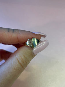 Wide Heart Signet Ring