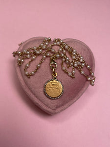 Regina Coeli Medallion Pearl Border Pendant