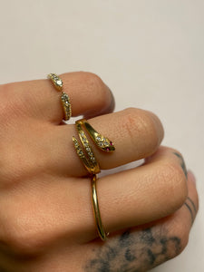 Ruby Eyed Diamond Snake Ring