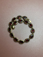 Load image into Gallery viewer, Oval Bezel Garnet Station Bracelet
