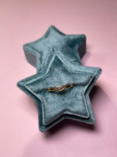 Load image into Gallery viewer, Smokey Lavender Sapphire Evil Eye Baby Bezel Band
