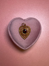 Load image into Gallery viewer, Garnet Heart Filigree Pendant
