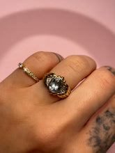 Load image into Gallery viewer, Aquamarine &amp; Diamond Evil Eye Chunky Dome Ring

