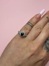 Load image into Gallery viewer, Blue Sapphire &amp; Diamond Pinky Ring
