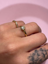 Load image into Gallery viewer, Hammered Diamond Solitaire Bezel Baby Donut Band
