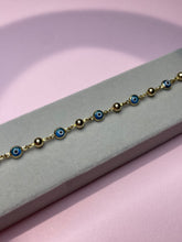 Load image into Gallery viewer, Evil Eye Smooth Ball Station Bracelet
