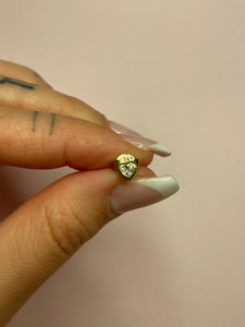 Diamond Heart Bezel Stud