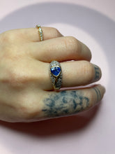Load image into Gallery viewer, Tanzanite Heart Chunky Diamond Dome Ring
