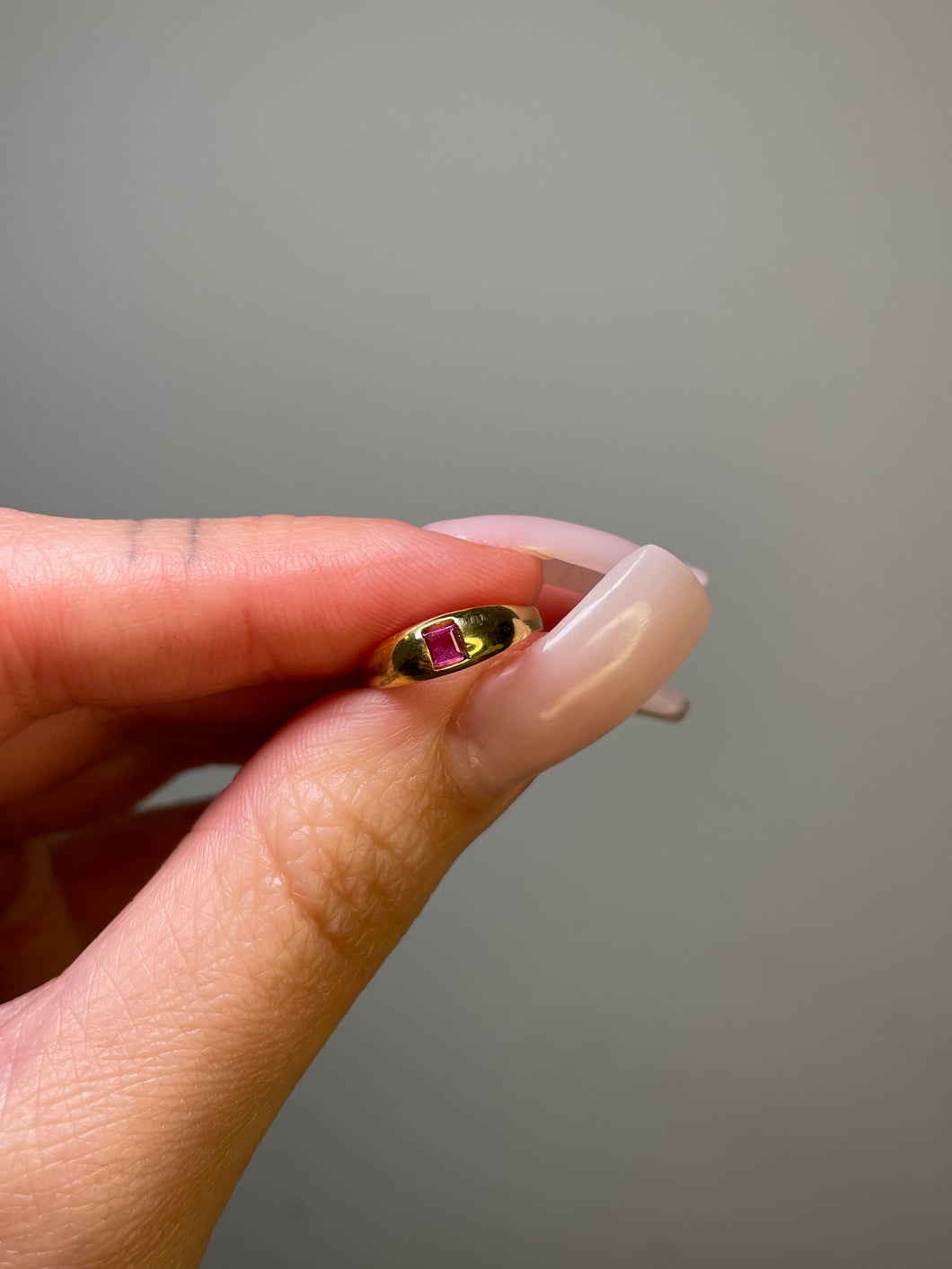 Ruby Solitaire Dome Pinky Ring