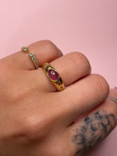 Load image into Gallery viewer, Pink Tourmaline Cabochon Ruby Starset Dome Band
