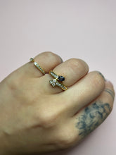 Load image into Gallery viewer, Blue Sapphire &amp; Diamond Toi Et Moi Ring
