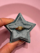 Load image into Gallery viewer, Bright Yellow Tourmaline Bezel Heart Mini Signet Ring
