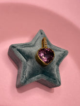 Load image into Gallery viewer, Jumbo Amethyst &amp; Diamond Heart Bezel Pendant
