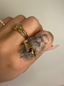 Garnet Chubby Teardrop Ring