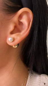 18K Gold Ball Pearl Studs