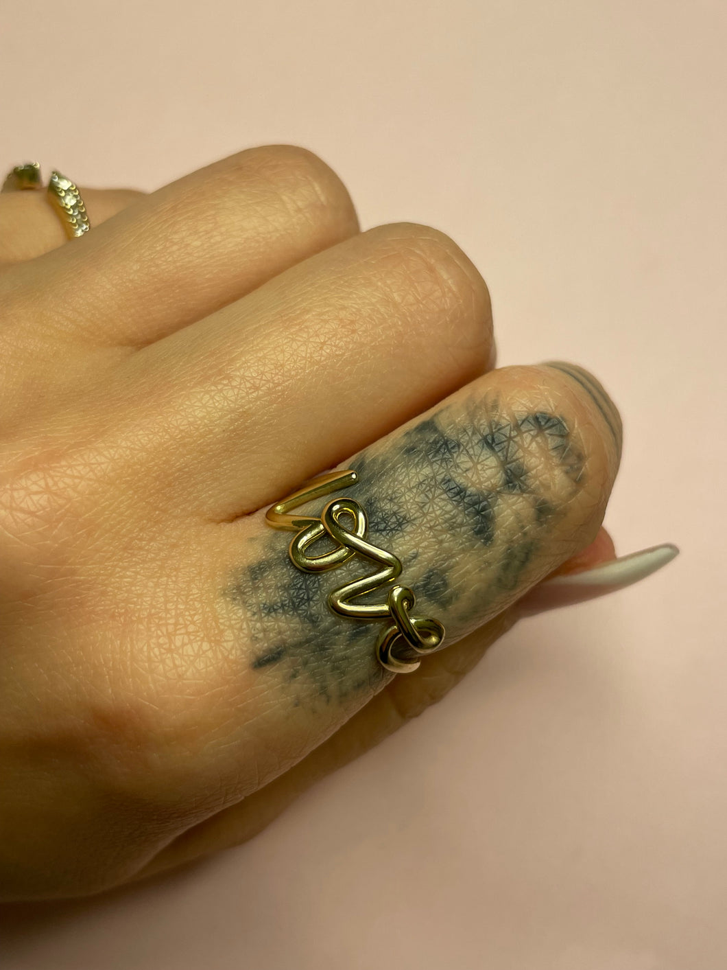 Cursive Love Ring