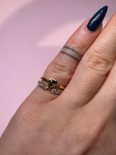 Load image into Gallery viewer, Forest Green Heart Tourmaline Baby Bezel Band
