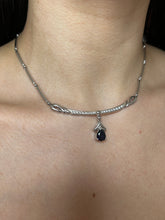 Load image into Gallery viewer, Sapphire &amp; Crystal Droplet Necklace
