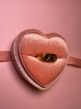 Load image into Gallery viewer, Toi Et Moi Garnet Heart Pink Tourmaline Signet Ring
