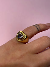 Load image into Gallery viewer, Blue Sapphire Mega Chunky Heart Pinky Ring
