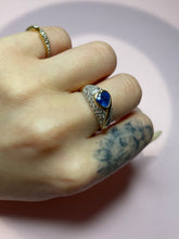 Load image into Gallery viewer, Tanzanite Heart Chunky Diamond Dome Ring

