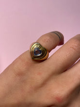 Load image into Gallery viewer, Blue Sapphire Mega Chunky Heart Pinky Ring
