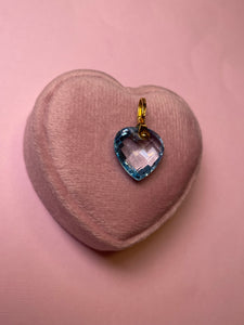 Faceted Blue Topaz Jumbo Heart Pendant