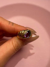 Load image into Gallery viewer, Chunky Teardrop Amethyst Ribbed Ring

