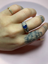 Load image into Gallery viewer, Tanzanite Heart Chunky Diamond Dome Ring

