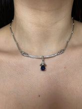 Load image into Gallery viewer, Sapphire &amp; Crystal Droplet Necklace
