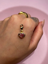 Load image into Gallery viewer, 1.25 CT watermelon pink tourmaline heart bezel “CHARMED” pendant
