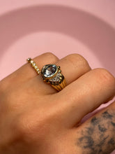 Load image into Gallery viewer, Aquamarine &amp; Diamond Evil Eye Chunky Dome Ring
