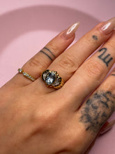 Load image into Gallery viewer, Aquamarine &amp; Diamond Evil Eye Chunky Dome Ring
