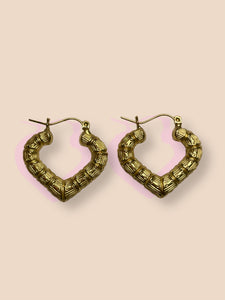 Bamboo Heart Hoops