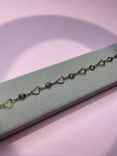 Load image into Gallery viewer, Evil Eye Heart Station Bracelet
