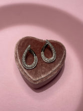 Load image into Gallery viewer, White Gold Diamond Twist Hoops
