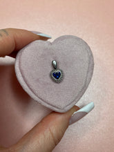 Load image into Gallery viewer, Blue Sapphire Mini Heart Pendant
