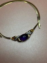 Load image into Gallery viewer, Jumbo Amethyst Cabochon, Citrine &amp; Diamond Herringbone
